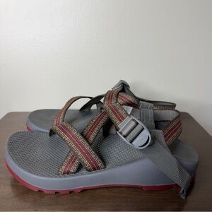Chaco Z/1 Gray Red Patterned Sandals Sz 12 Mens